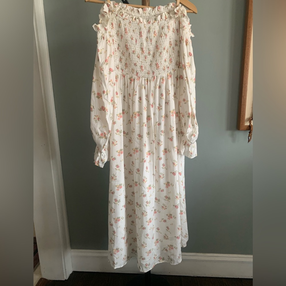 Off-Shoulder Floral MIDI Dress Size XL